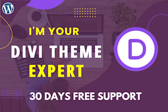 be expert for divi theme, divi wordpress website or divi builder