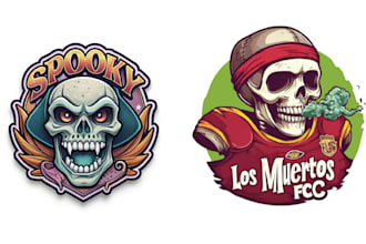 make colorful mascot skull mushroom logo for your