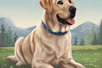draw pet portrait or pet illustration
