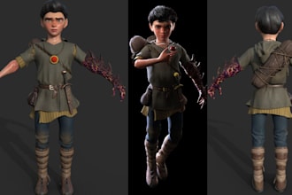 do cute 3d stylized cartoon character 3d model for game 3d animation in blender