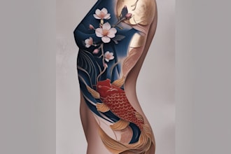 do custom realistic, minimalist, and japanese tattoo designs