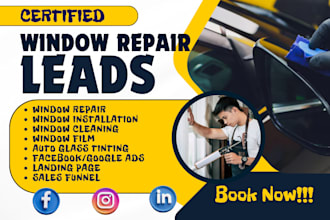 generate window repair window installation window cleaning auto glass tint  lead