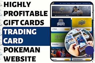 design gift cards store trading card website pokeman gaming accessories website