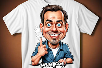 draw caricature cartoon for t shirt design from your photo