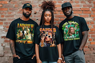 do custom sports 90s bootleg rap tee