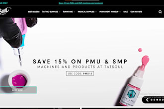 design tattoo supply website body art shopify store permanent tatoo art website
