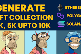 generate a collection with metadata json files up to 10k nfts
