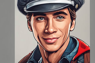 draw realistic cartoon vector portrait illustration