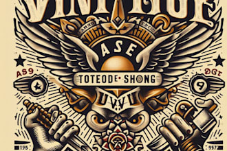 create awesome vintage logo, tattoo and hand lettering