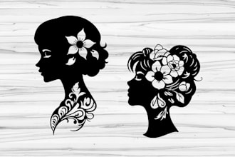 draw an amazing vector woman silhouette from your photo