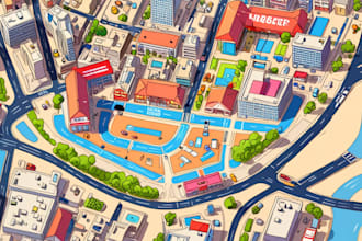 create map illustration vector complete with detail