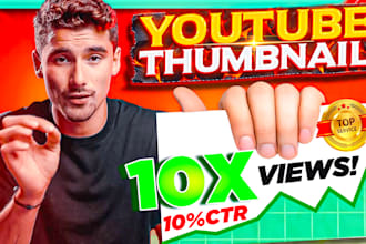 design a viral attractive eye catchy youtube thumbnail in 3h