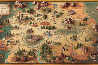 draw a custom map for fantasy, sci fi, book or boardgame
