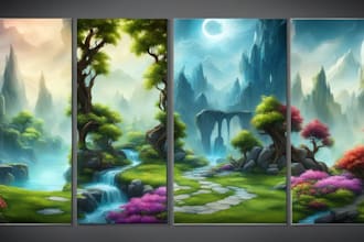 draw fantasy concept landscape illustrations