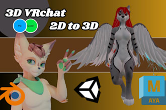 edit 3d vrchat avatar vr character furry nsfw avatar vroid  vtuber model fursona