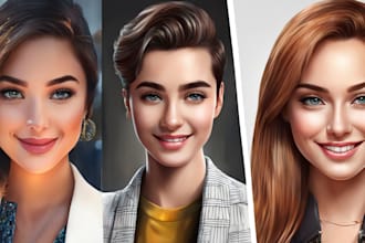 draw realistic cartoon face portrait illustration from photo