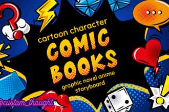 illustrate comic book manga cartoon character graphic novel anime storyboard art
