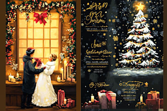 create invitation card for birthday, wedding, christmas, greetings etc