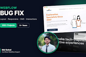 fix webflow bugs and customize your webflow website