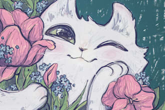 draw a custom cute cat illustration