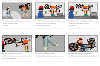 create backgrounds, storyboard and characters