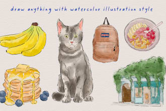 draw anything with watercolor illustration style