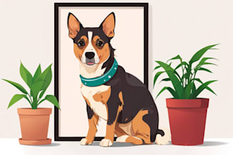 draw vector pet portrait art