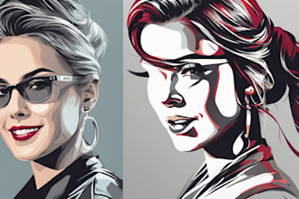 create realistic vector art portrait