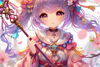 draw you an anime art style characters