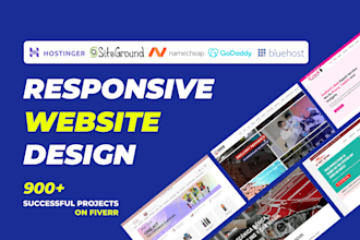 design wordpress website on hostinger, bluehost, godaddy, siteground, namecheap