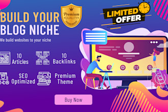 create niche blog website with SEO optimization, backlinks