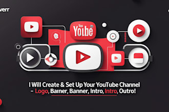 create and set up a youtube channel with a logo, banner, intro, outro