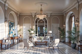 do 3d render, 3d model, interior design, exterior render