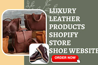 design luxury leather products shopify store shoe belt website handbag store