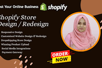 design , redesign, shopify store, shopify dropshipping store