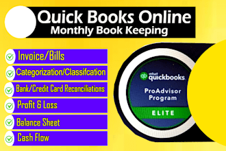 do monthly bookkeeping using quickbooks online