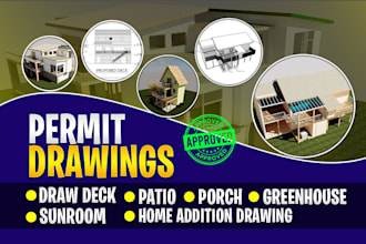do deck permit, sunroom, porch, home addition drawings for city permet