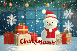 create christmas card, greeting card, and invitation cards
