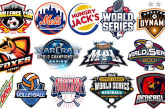 do  nba, mlb, NFL, ncaa, ufc, all star gaming sports parody logo, world series