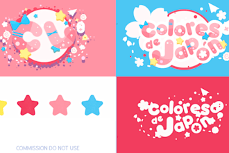 cute custom vtuber logo for twitch streamer