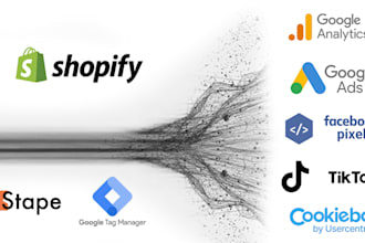 setup shopify server side tracking, ga4, gads, meta, tiktok