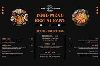 design restaurant flyer, food menu, poster and brochure
