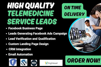 provide hot telemedicine leads mental health wellness app landing page for leads