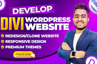 wordpress website design with elementor pro, divi, woocommerce wordpress