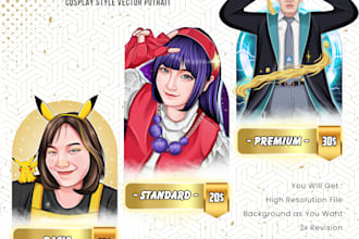 create your photo into cosplay style vector potrait