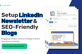 setup linkedin newsletter n write blogs articles SEO based