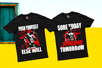 design professional workout gym fitness t shirt design