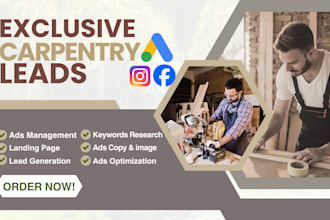 be your social media manager ad expert for furniture, carpentry leads generation