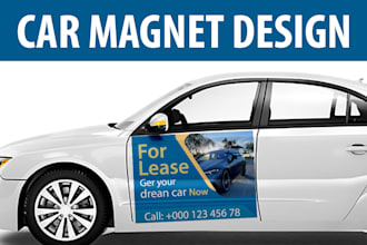 do customized car magnet, or truck, van,  car magnet design
