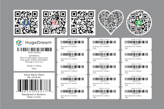 create qr code barcode label sticker within 1 hour